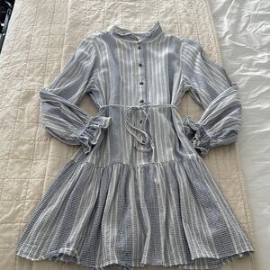 H&M MATERNITY Striped Blue and White Dress